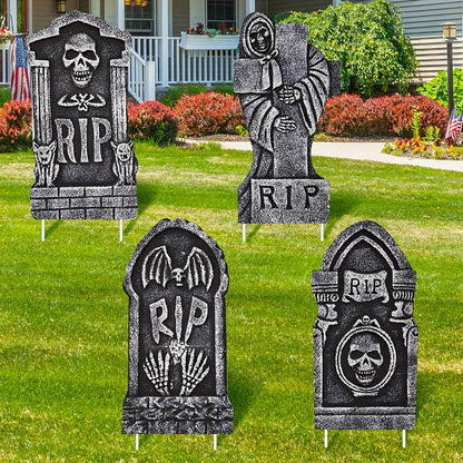 Halloween Tombstone Gravestones with Stakes