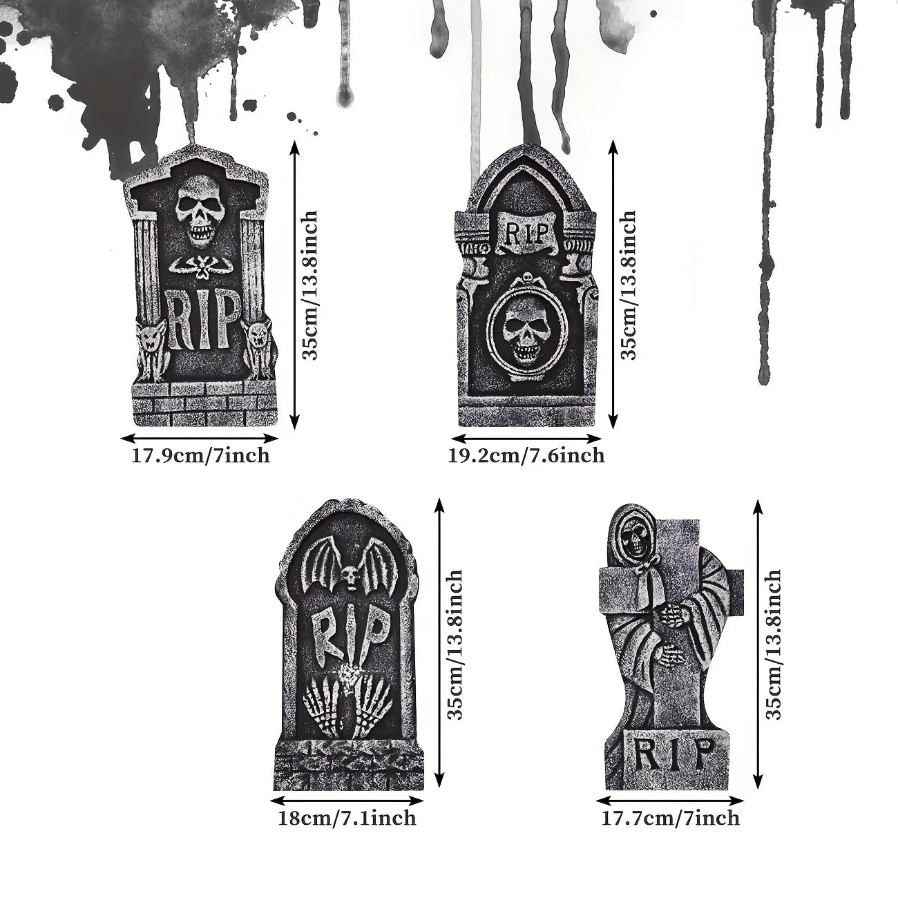 Halloween Tombstone Gravestones with Stakes