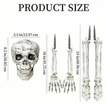 Spooky Skeleton Yard Decoration with Realistic Bones