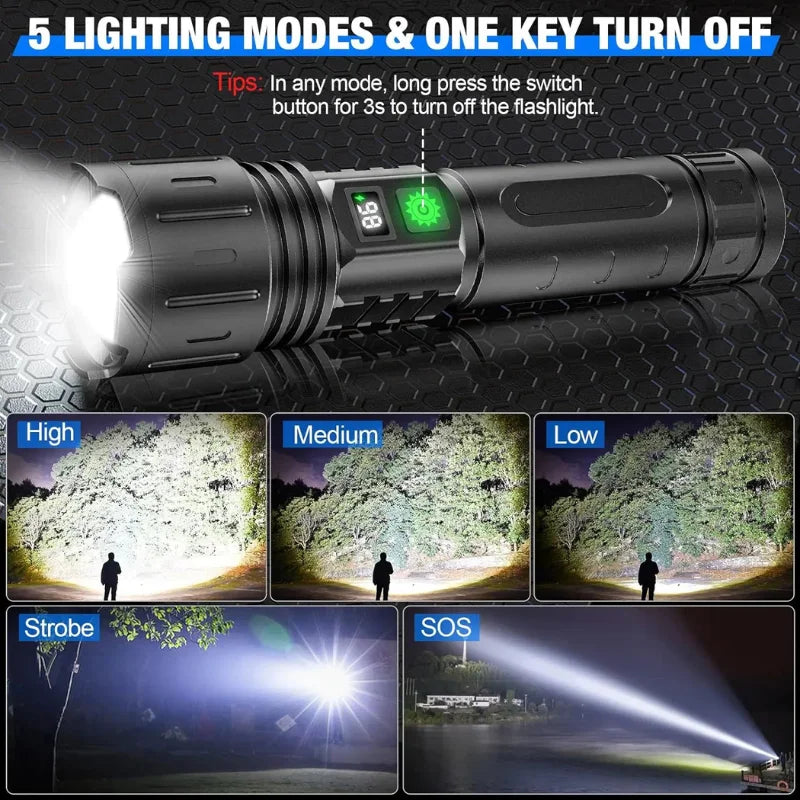 High-lumen tactical flashlight