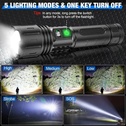 High-lumen tactical flashlight