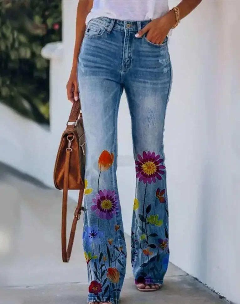 Women's Floral Jeans