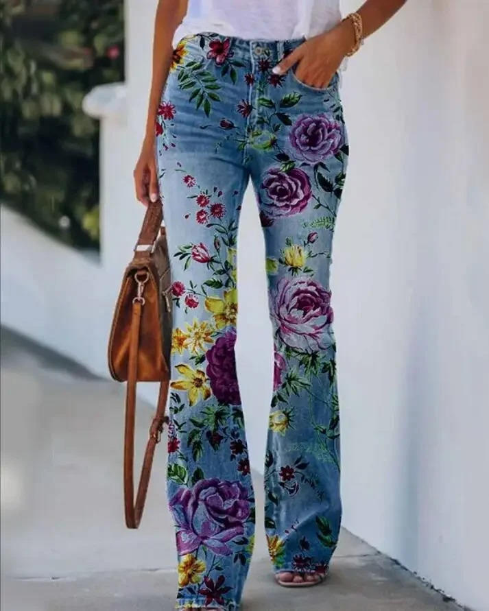 Women's Floral Jeans