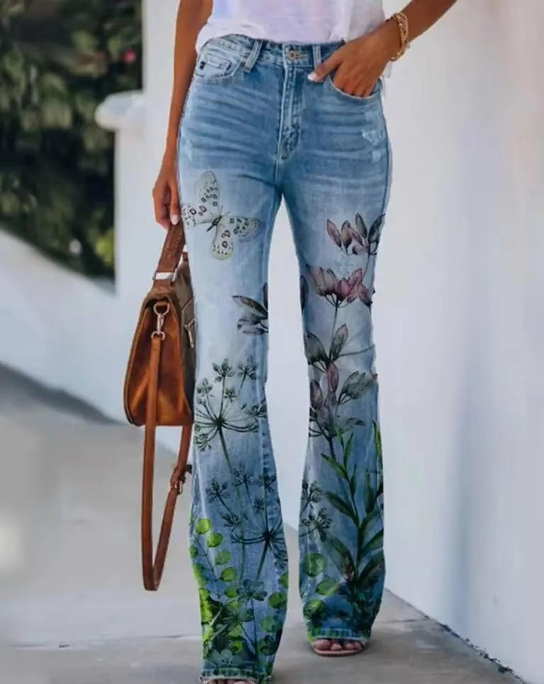 Women's Floral Jeans