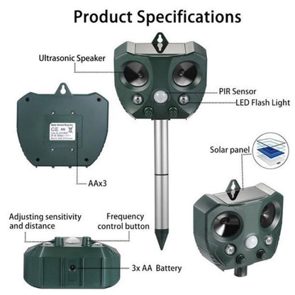 Solar-Powered Ultrasonic Bird Deterrent