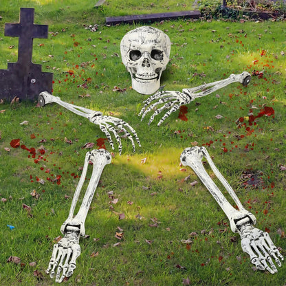 Spooky Skeleton Yard Decoration with Realistic Bones
