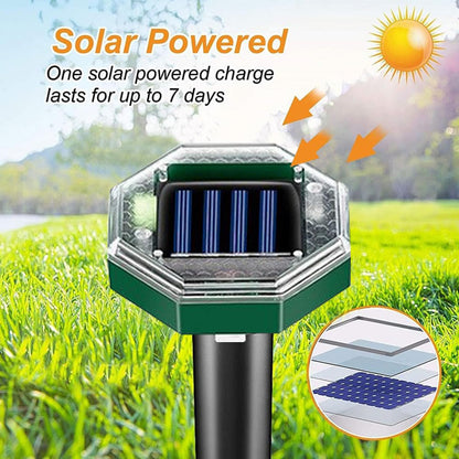 4-Pack Ultrasonic Mole Repellers – Solar-Powered Pest Control for Yard & Lawn