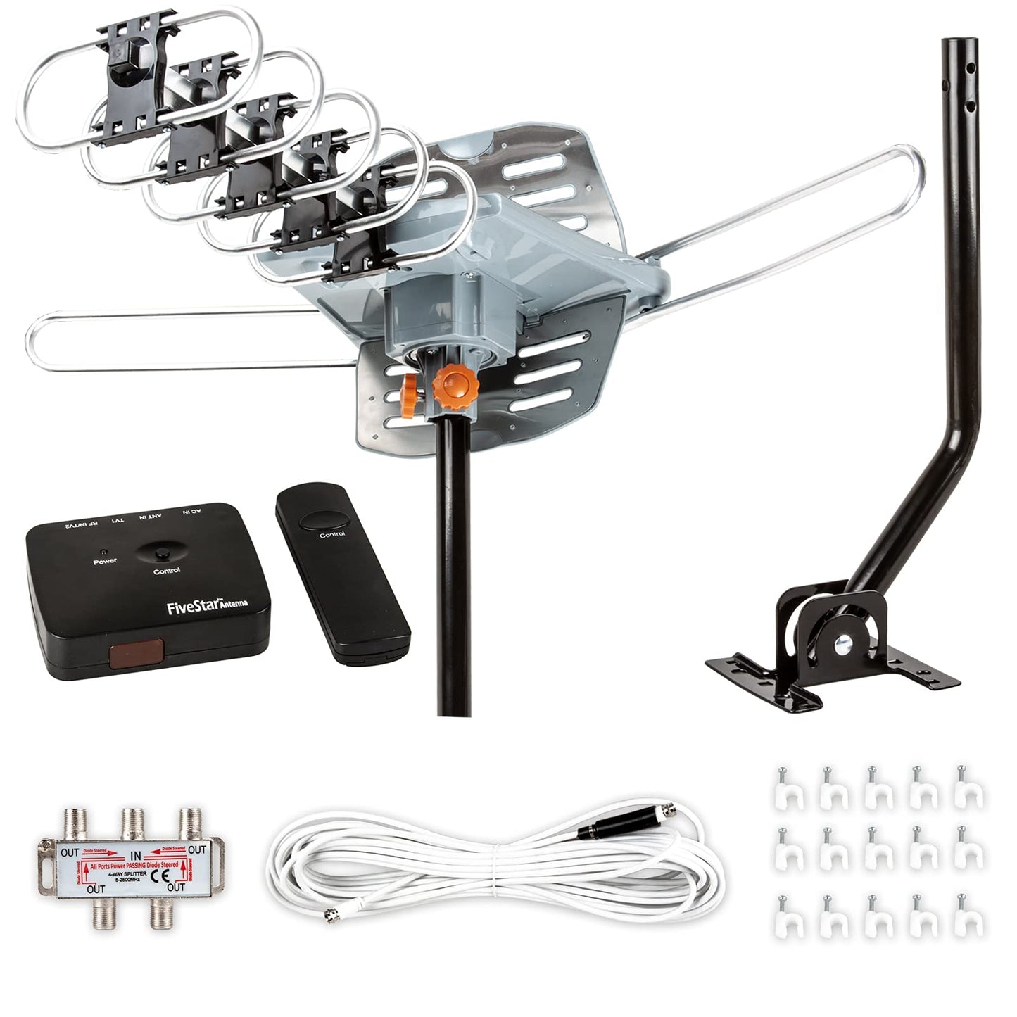 UltraRange 360° Digital HD TV Antenna with Motorized Rotation & Pole