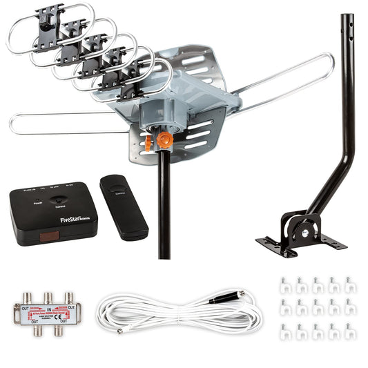UltraRange 360° Digital HD TV Antenna with Motorized Rotation & Pole
