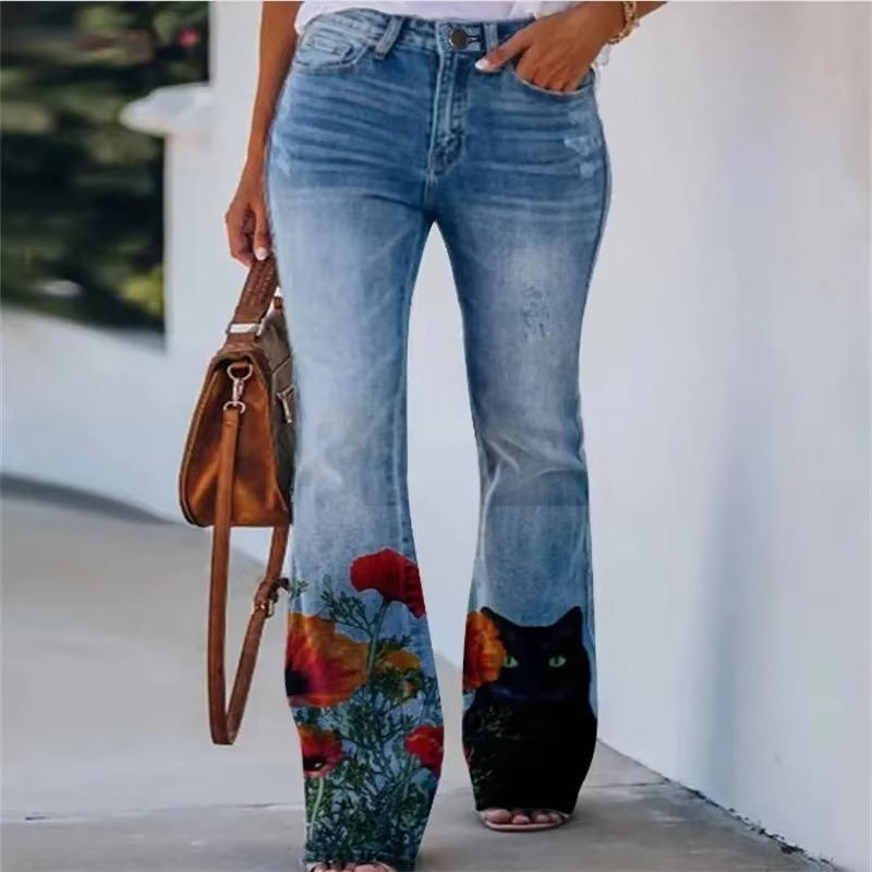 Women's Floral Jeans
