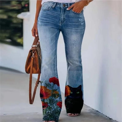 Women's Floral Jeans