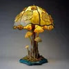 Table lamp with stained glass design