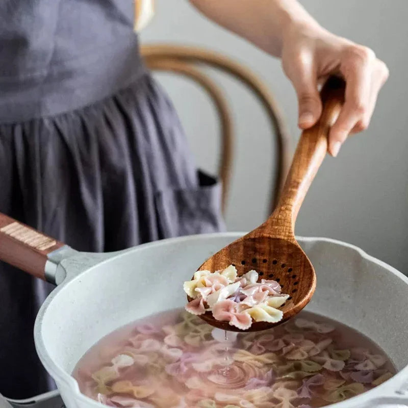 Kitchen set made of natural teak wood