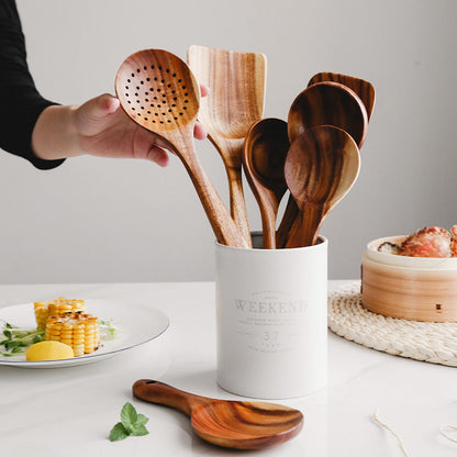 Kitchen set made of natural teak wood