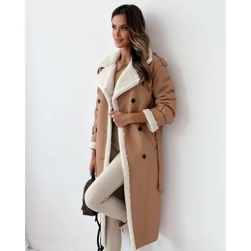 Women’s Faux Fur Winter Coat, Soft Warm Long Sleeve Lapel Collar Jacket