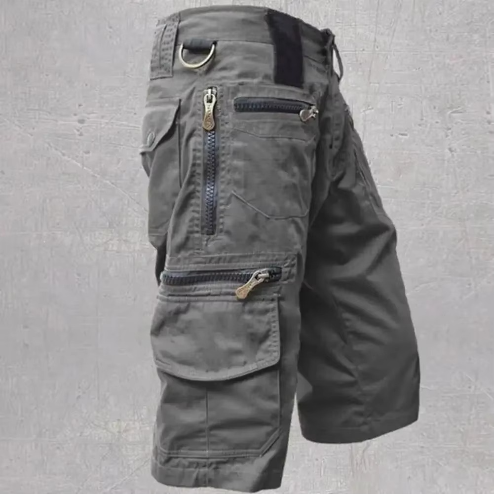 Men's Tactical Cargo Shorts with Multi-Pockets, Military Style Straight Fit for Summer