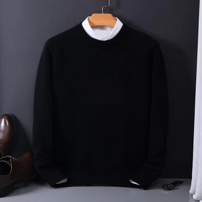 Men's Oversized Cashmere Knit Sweater O Neck Pullover M to 3XL