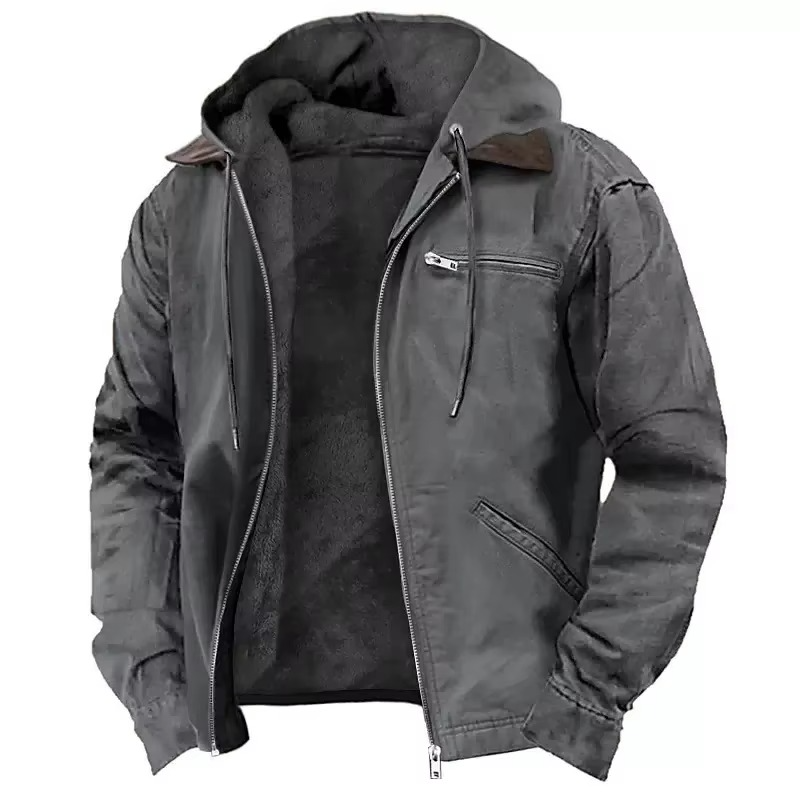 Men's Heavyweight Hooded Workwear Jacket – Warm, Durable, and Relaxed Fit for Fall & Winter