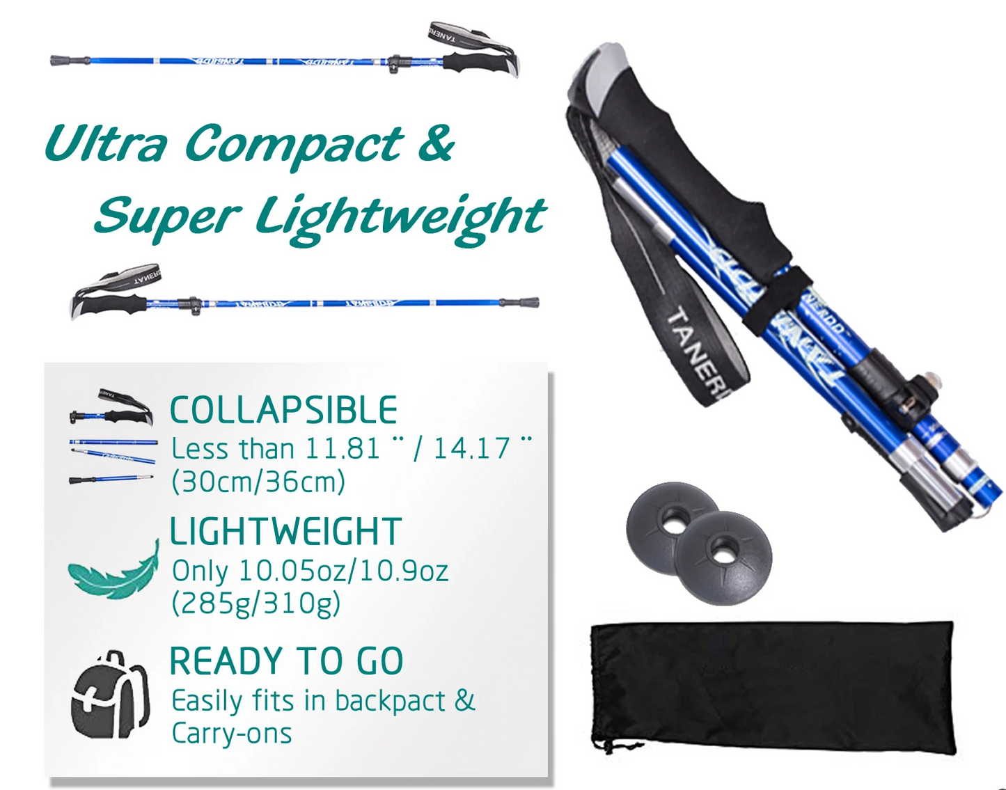 Foldable Telescopic Trekking Poles – Adjustable Hiking Support