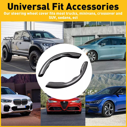 Universal Carbon Fiber Snap-on Steering Wheel Cover