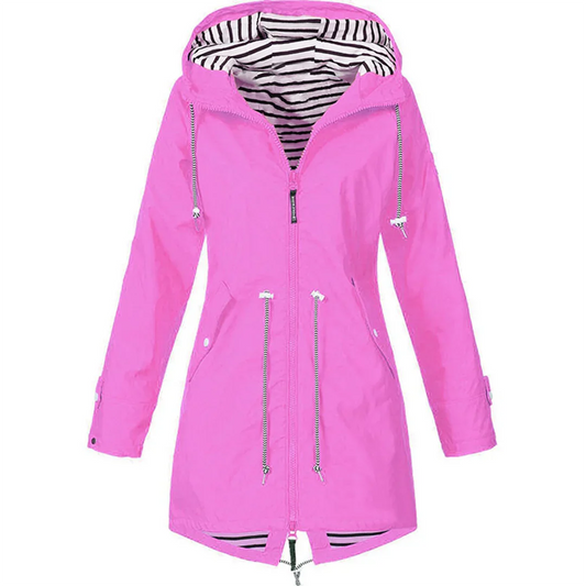 Long Waterproof Hooded Jacket