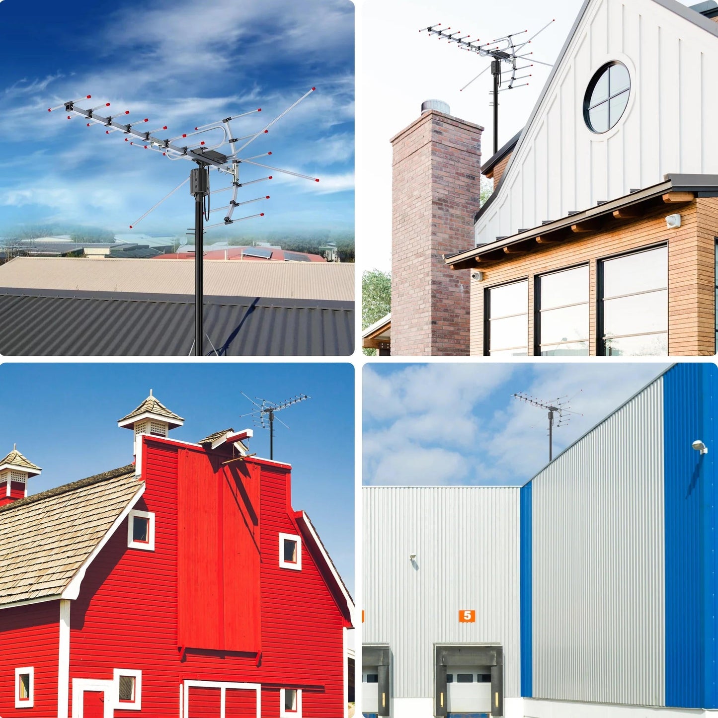 Extra Range 2025 Digital Outdoor HD TV Antenna with Full 360 Directional Motor Free HD Channels