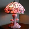Table lamp with stained glass design