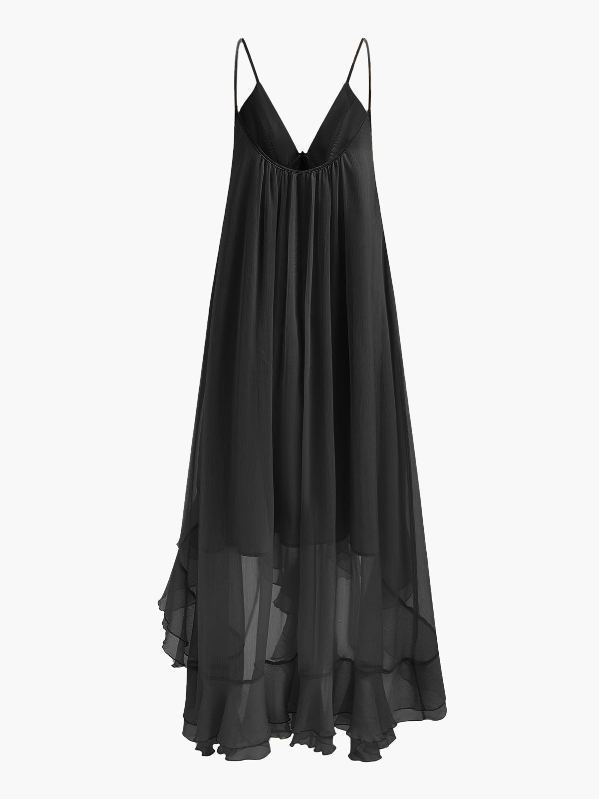 Chiffon Layered Dress With Cloak