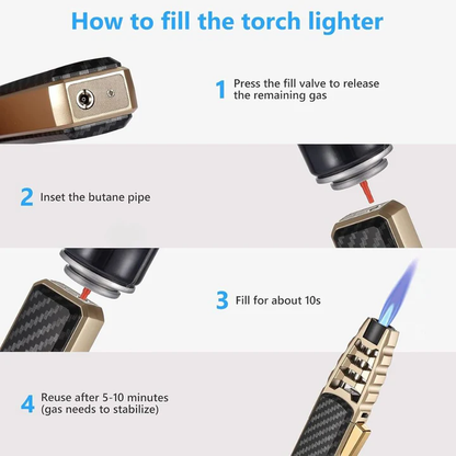 Wind-Resistant Torch Flame Lighter