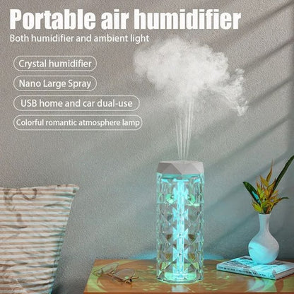 Crystal RGB Aroma Diffuser – Portable Mist Humidifier with Essential Oil & LED Mood Light