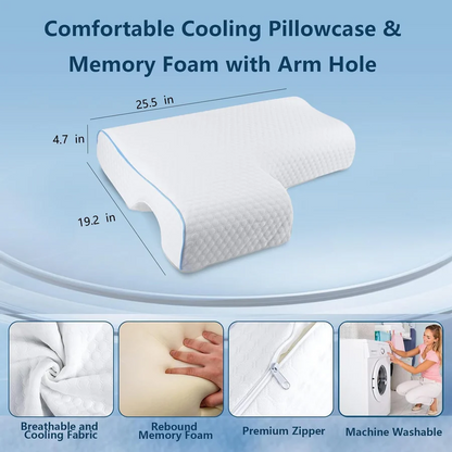 Orthopedic Couple Pillow with Arm Tunnel for Cuddling