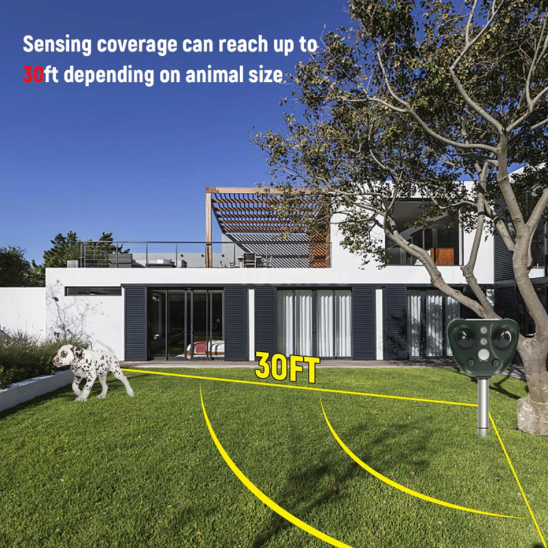 Ultrasonic Bird Repeller, Solar Powered Repeller for Birds