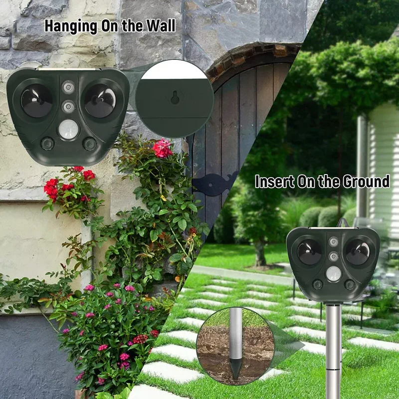Ultrasonic Bird Repeller, Solar Powered Repeller for Birds