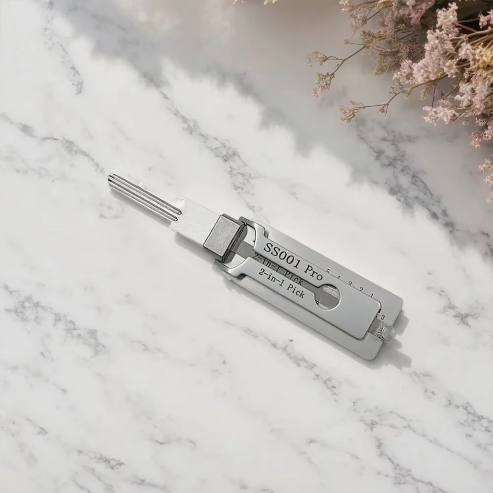 Stainless Steel Key Decoder 2-in-1 Lock Decoding & Picking Tool for Locksmiths