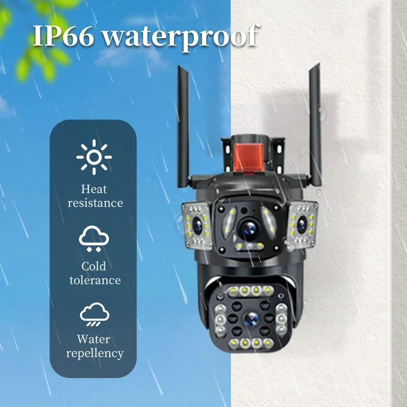 Dual Lens Outdoor Waterproof WiFi HD Security Camera Triple Protection System