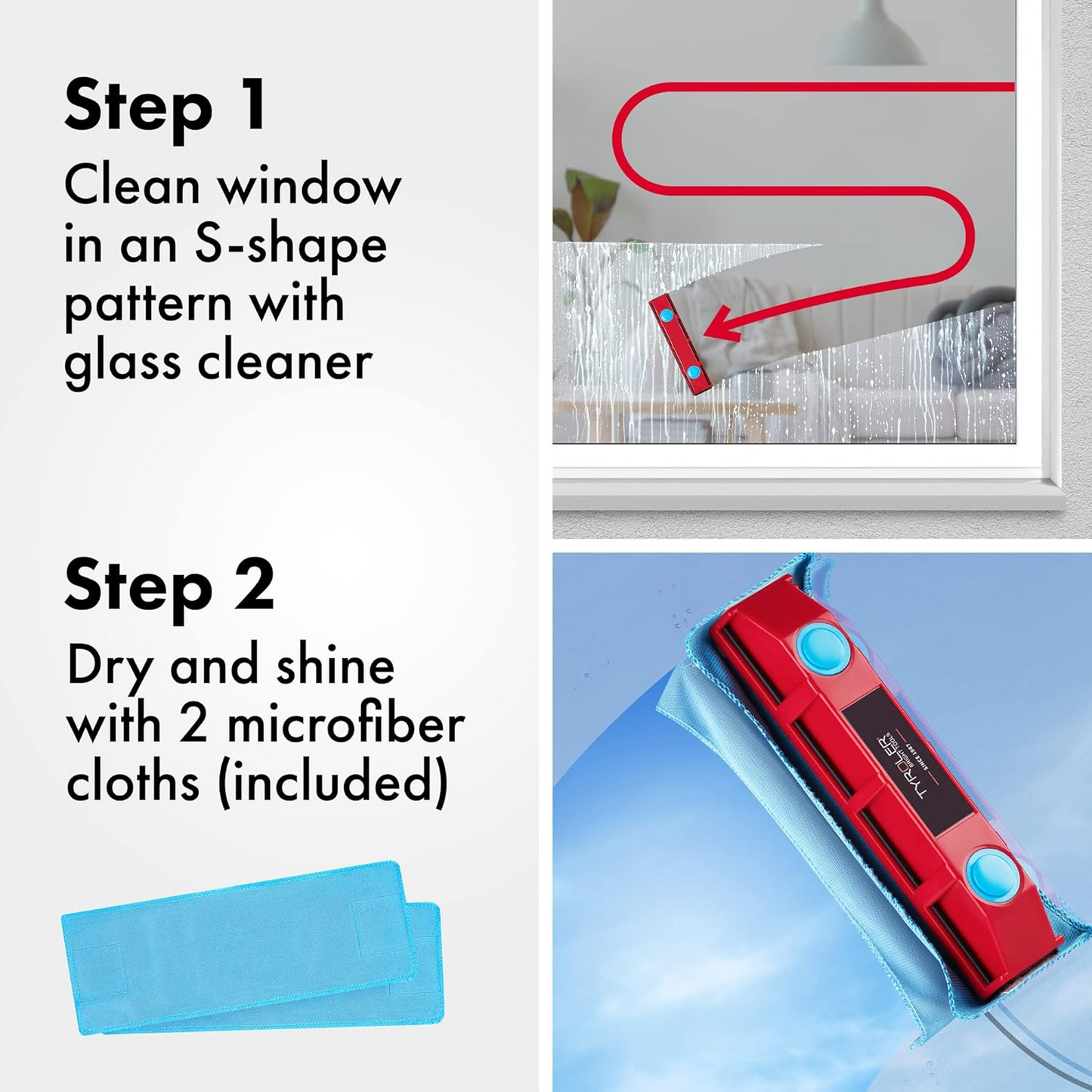 Magnetic Window Cleaner Double Sided Glass Cleaning Tool
