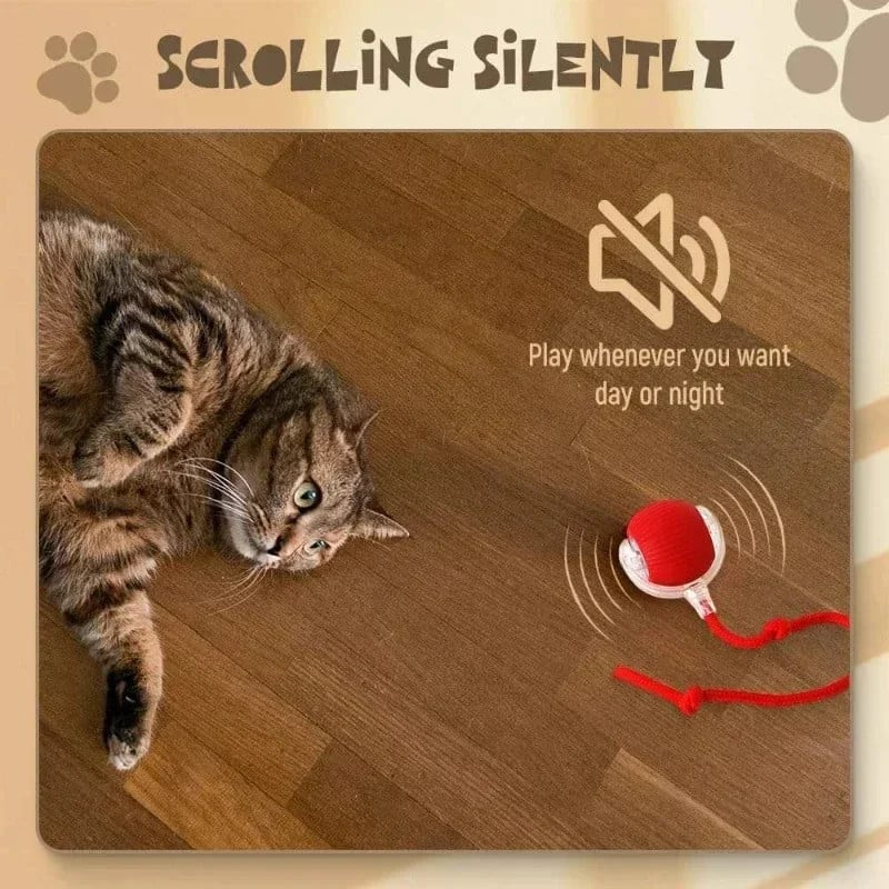 Interactive Rolling Ball Toy with Tail for Dogs and Cats