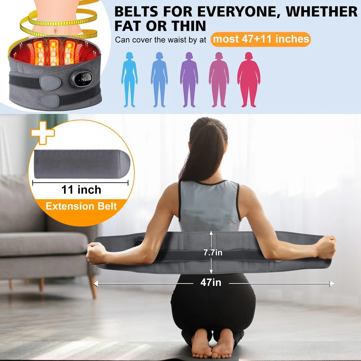 Lower Back Massager with Heat Therapy Pain Relief Heating Pad