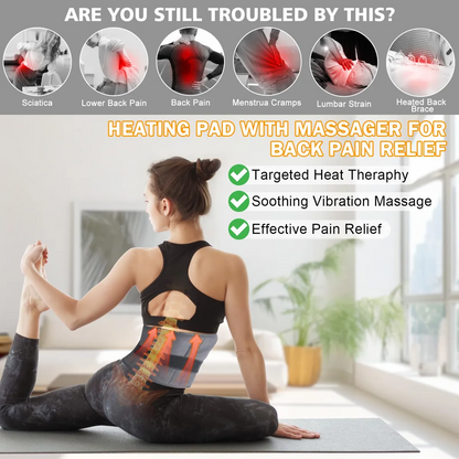 Lower Back Massager with Heat Therapy Pain Relief Heating Pad