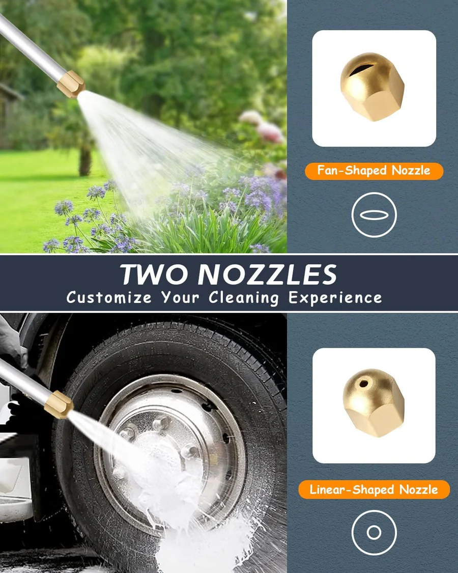 Car Wash Hose Nozzle High Pressure Water Spray Attachment