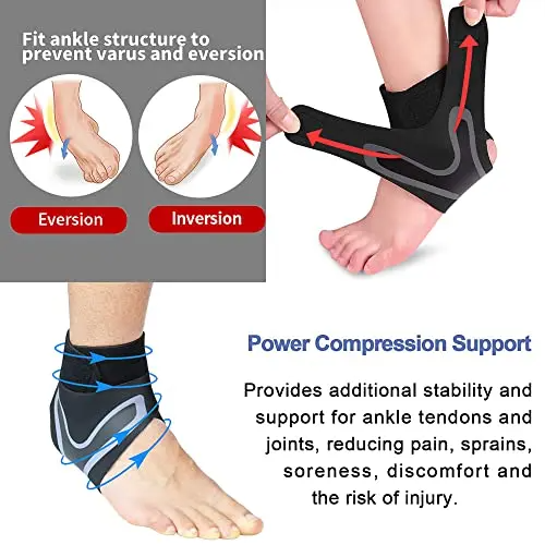 Ankle Support Brace with X Wrap Compression Sleeve
