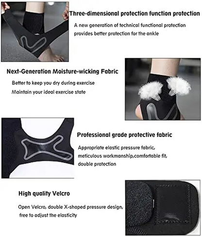 Ankle Support Brace with X Wrap Compression Sleeve