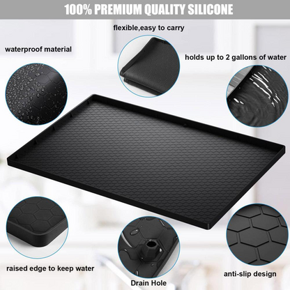 Large Under Kitchen Sink Mat Silicone Protective Liner