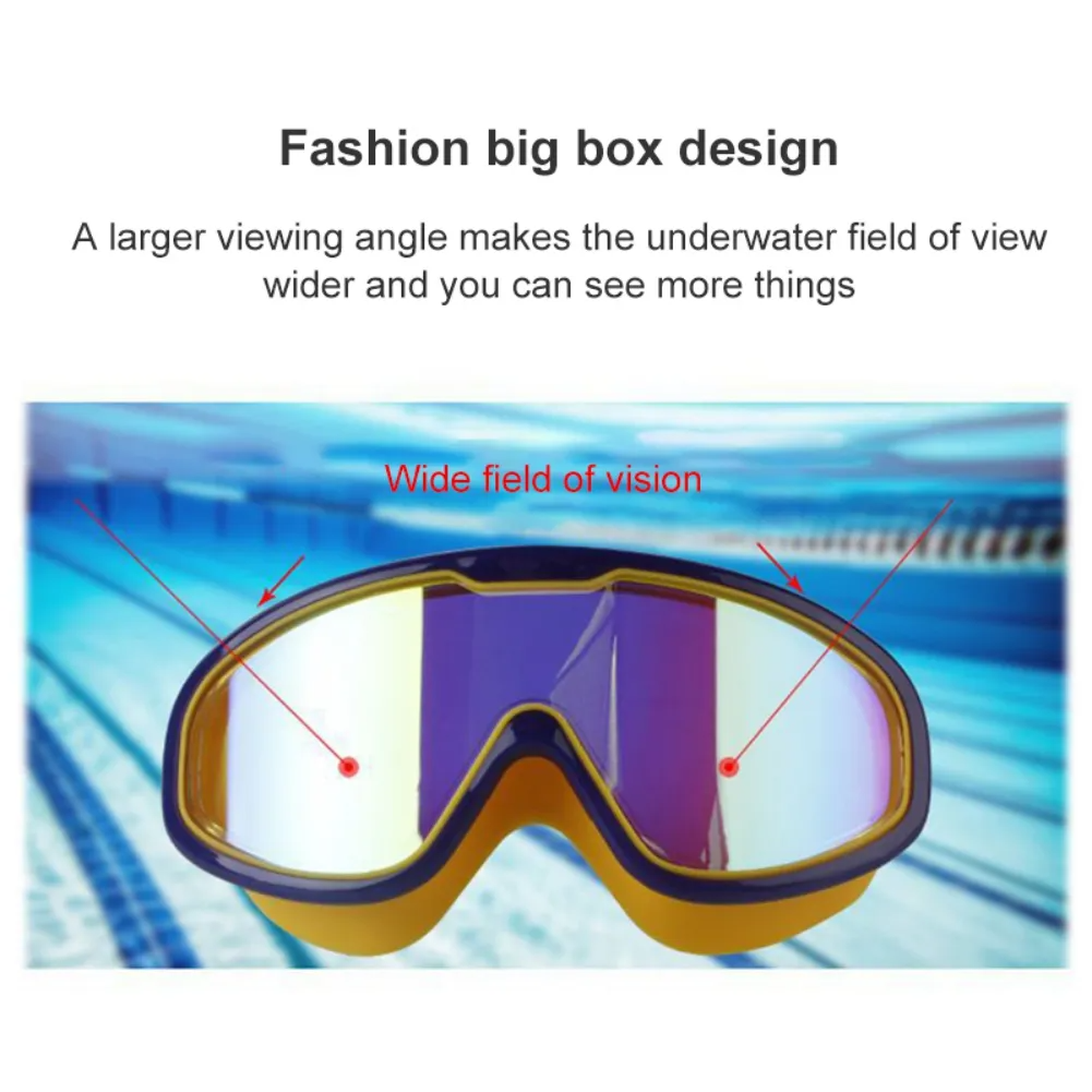 Wide Angle Anti Fog Swimming Goggles Clear Vision Underwater