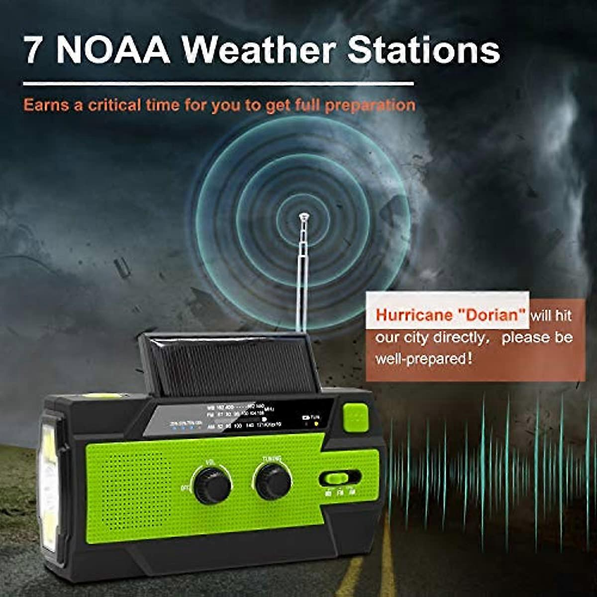Emergency Crank Radio NOAA Weather Alert & Solar Powered