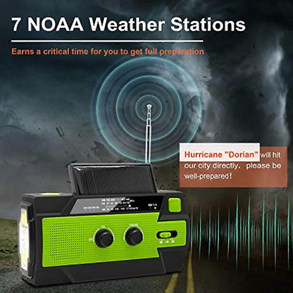 Emergency Crank Radio NOAA Weather Alert & Solar Powered