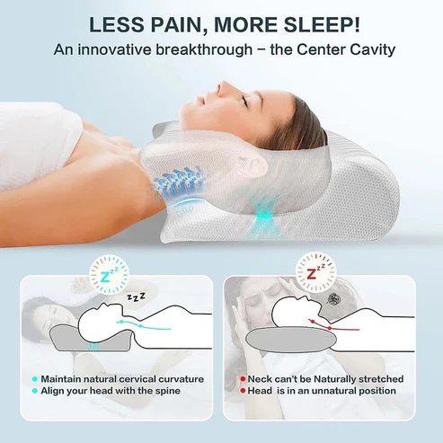 Butterfly Pillow with Armrests Ergonomic Support for Side and Back Sleepers