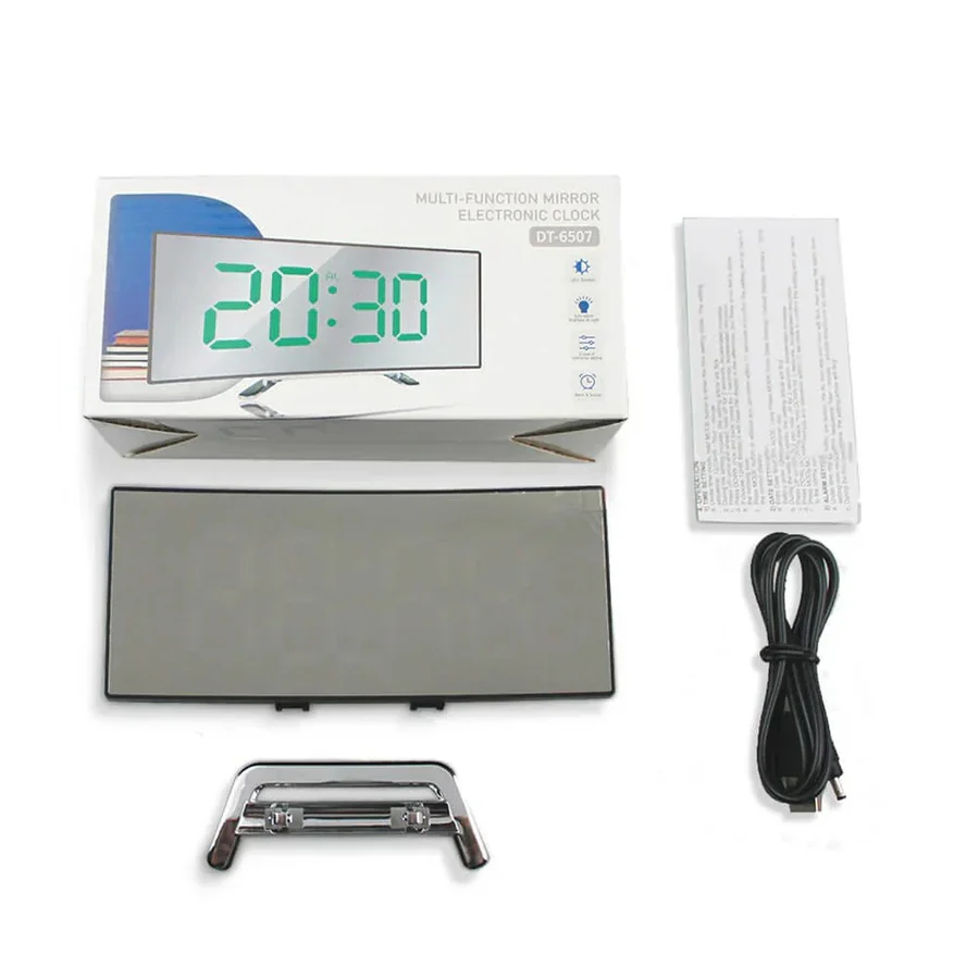 Curved LED Digital Clock with Adjustable Brightness