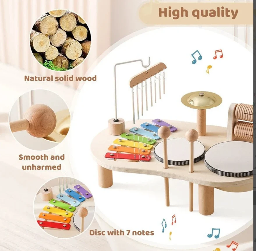 Wooden Music Station Fun and Creative Play for Kids