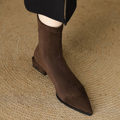 Women's Suede Ankle Boots Low Heel